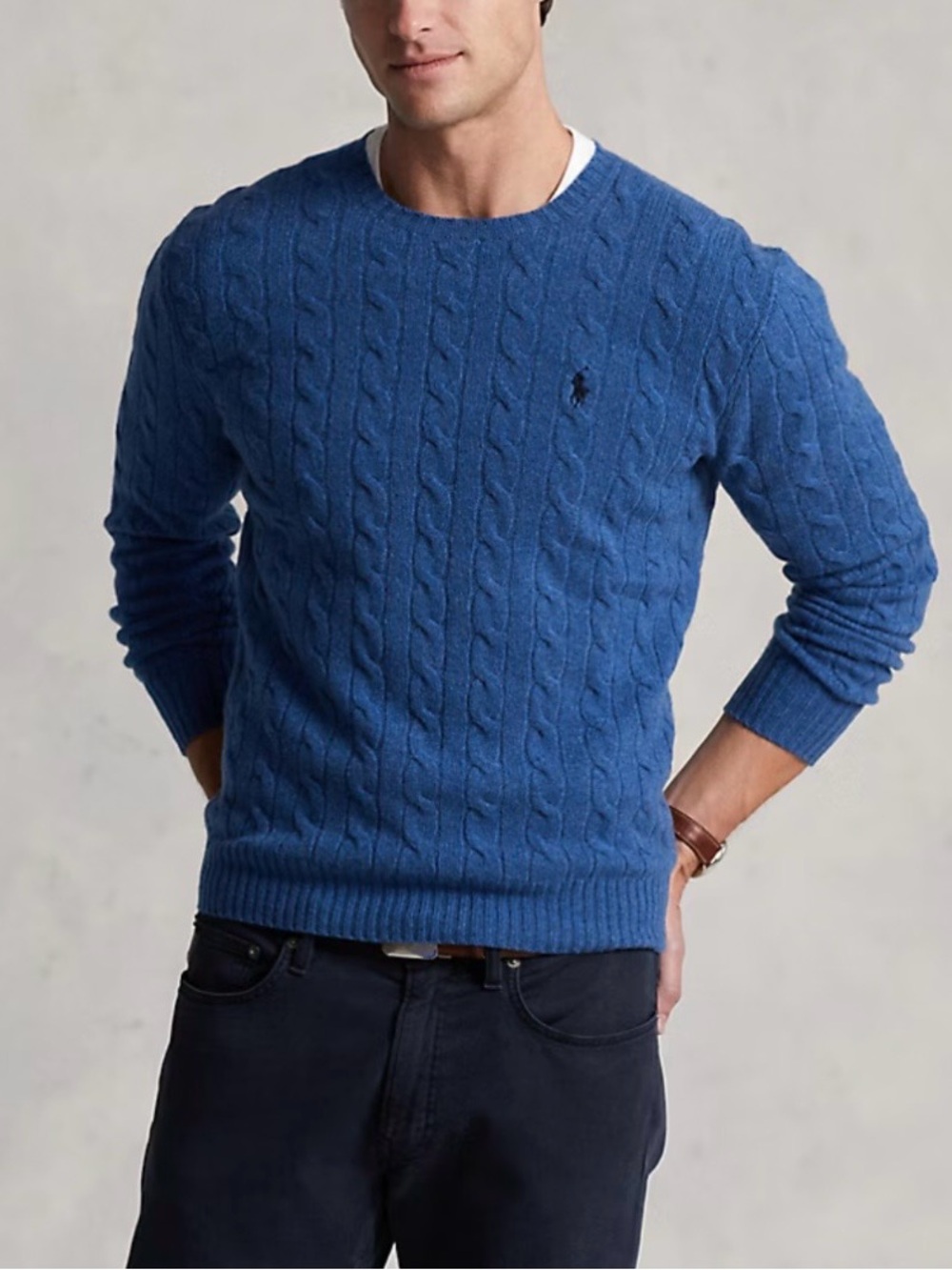 POLO RALPH LAUREN Cable Knit Wool-Cashmere Sweater